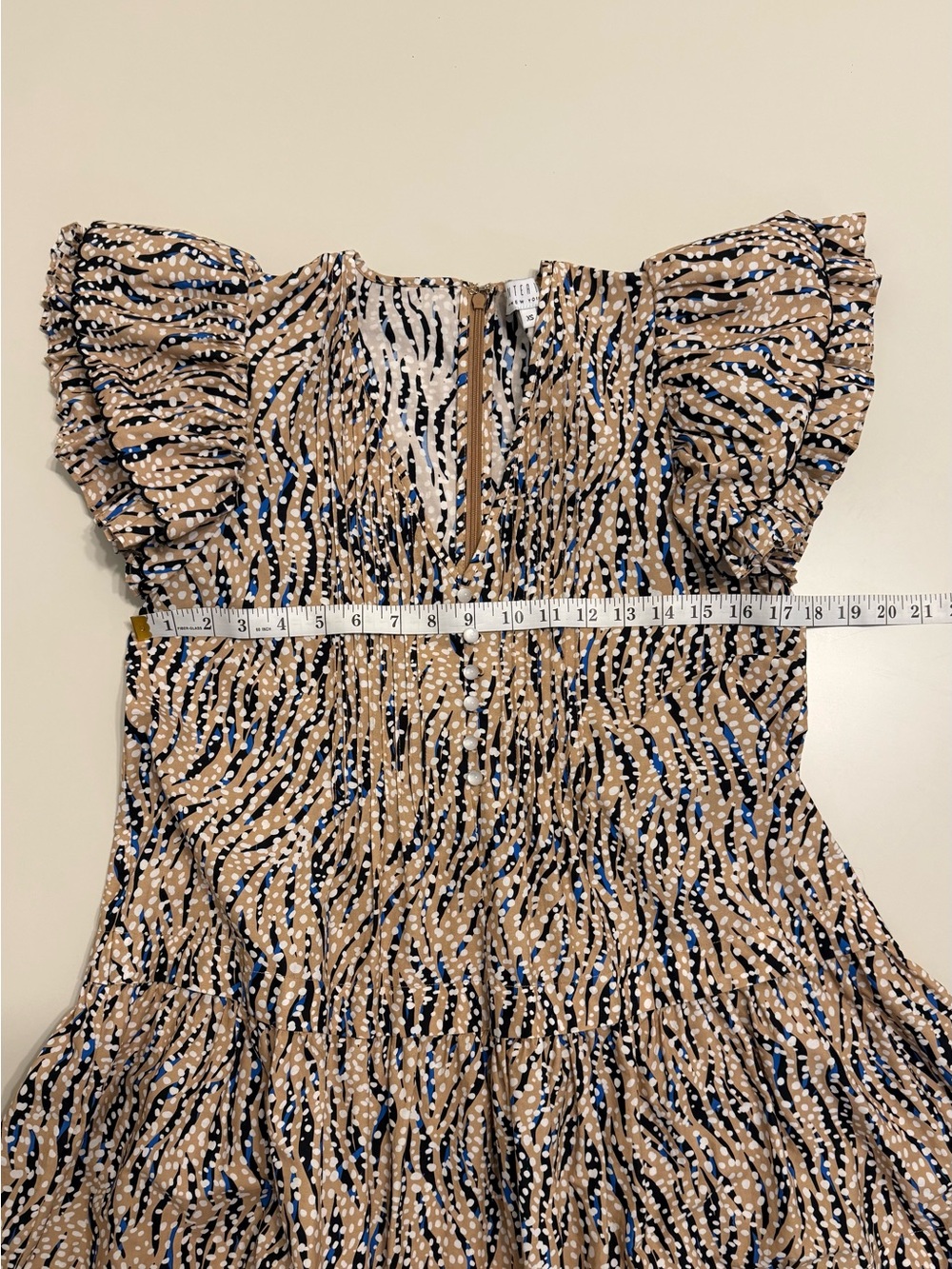 Hunter Bell Virginia Dress Snowy Animal Print XS EUC - Picture 5 of 11